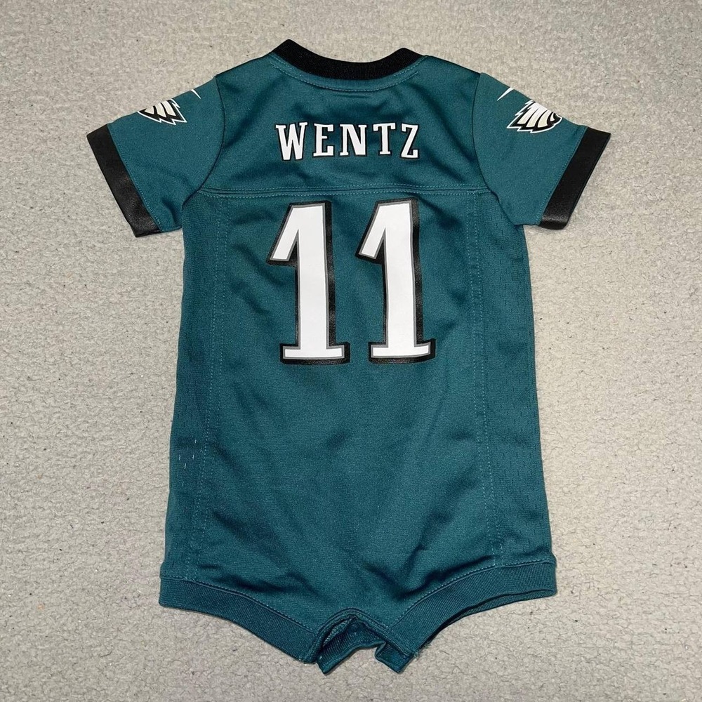Nike Philadelphia Eagles Carson Wentz Romper Infant Sz 3/6M #11 Jersey On Field